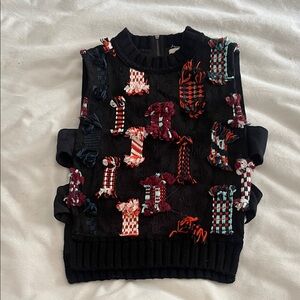 Black and Multicolor Patterned Sea New York Sweater